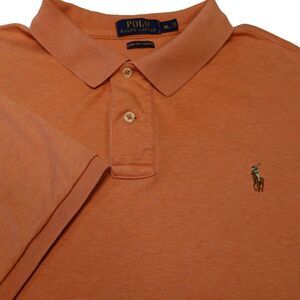 Polo Ralph Lauren Mens XLarge Pima Soft Touch Short Sleeve Polo Flesh Pony Peach